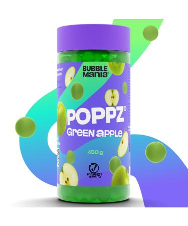 POPPZ Popping Boba Pearls for Bubble Tea - Fruit Juice Filled Bubble Tea Pearls for Bubble Tea (Green Apple Pack of 1) Green Apple 450 g (Pack of 1)