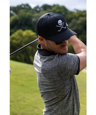 SHANKITGOLF Skull and Crossbones Adjustable Golf Hat for Men - Black/Gray/White - Buy Online on SooperMarket.com