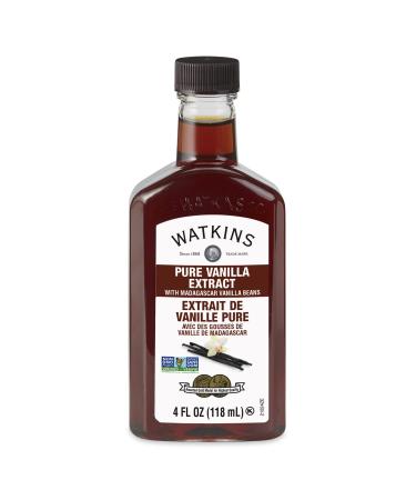 Watkins Pure Vanilla Extract, with Madagascar Vanilla Beans, Non-GMO, Kosher, 4 oz. Bottle, 1-Pack Pure Vanilla Extract 4 Fl Oz (Pack of 1)