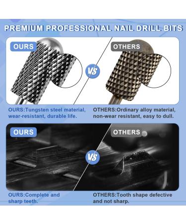 Tungsten Carbide Cuticle Clean Bit 2Pcs for Nail Drill - Smooth Round Top Barrel Head - Ideal for Gel Polish and Natural Nails - Buy Online on SooperMarket.com