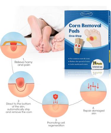 MQUPIN Corn Remover Pads Wart Remover Pads Foot Corn Remover Pads Plantar Wart Removal Corn Callus Remover Penetrates and Removes Common and Plantar Warts with Hole Callus Stops Wart Regrowth (24 PCS) - Buy Online on SooperMarket.com