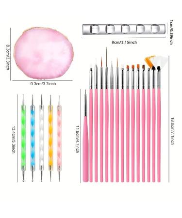 22-Piece Nail Art Tools Set | Resin Palette & Dotting Pen Kit for DIY Nail Art & Home Salon Use - Buy Online on SooperMarket.com
