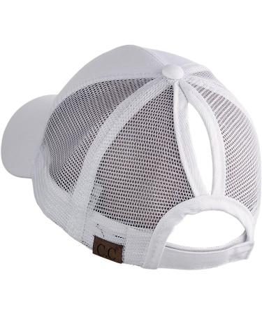 Ponycap Messy High Bun Ponytail Trucker Baseball Cap - White - Buy Online on SooperMarket.com