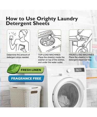 Orighty Eco-Friendly Laundry Detergent Sheets - Fresh Linen Scent 60 Count | Hypoallergenic & Portable | 120 Loads - Buy Online on SooperMarket.com
