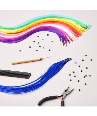 Rainbow Microbead Tip Hair Extensions and Tools (51 cm 202 Pieces) - Buy Online on SooperMarket.com