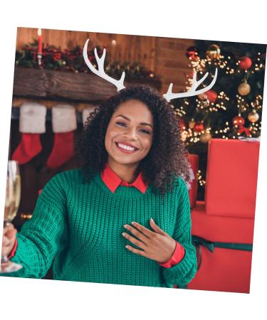 ABOOFAN 2 Pairs Christmas Flocked Antlers Hair Clips Headbands Handmade Diy Materials Headdress Diy Parts Diy Simulated Antlers Diy Deer Horn Hair Accessories White Artificial Flocking - Buy Online on SooperMarket.com