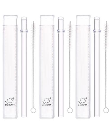 Dakoufish 11 inch Reusable Tritan Plastic Straws with Collapsible Storage Box & Cleaning Brush for 24 oz 30 oz 40oz Jars/Tumblers Pack of 3sets Clear 11 Inch straws and box (3sets)