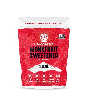 Lakanto Classic Monk Fruit Sweetener - White Sugar Substitute, Zero Calorie, Keto Diet Friendly, Zero Net Carbs, Zero Glycemic, Baking, Extract, Sugar Replacement (Classic White - 1 lb) Classic White 1 Pound (Pack of 1)