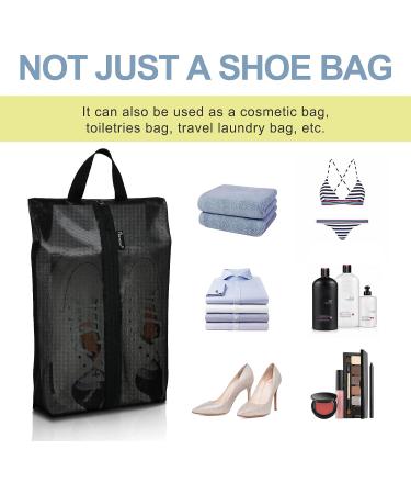 XX-Large Waterproof Shoe Bags for Travel - 3 Pack Black - Translucent Design - Portable Shoe Organizer for Men & Women - Sturdy Zipper - Buy Online on SooperMarket.com