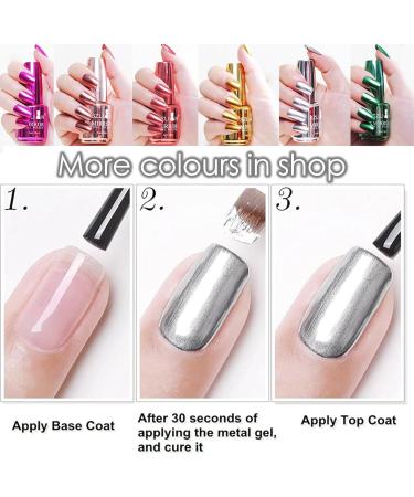 Purple Nail Polish Nail Varnish Chrome Metallic Mirror Quick Dry Metal Effect No UV Needed Nail Art Polish Chrome Nail Polish Nail for DIY Nail Art Manicure at Home - Buy Online on SooperMarket.com