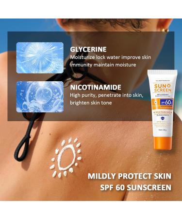 Face Sunscreen Sun Cream Spf 60 - Anti Aging Tinted Sunscreen for Face High Protection Against UVA & UVB Spf Face Moisturiser - Powerful Full Body Sun Protection Lightweight Gel Sunscreen For Face - Buy Online on SooperMarket.com