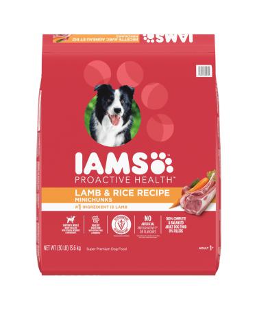 IAMS Proactive Health Minichunks Dog Food Dry Adult Lamb & Rice Recipe 13.6kg (30LB) Bag 13.6 kg (Pack of 1) Dog Food