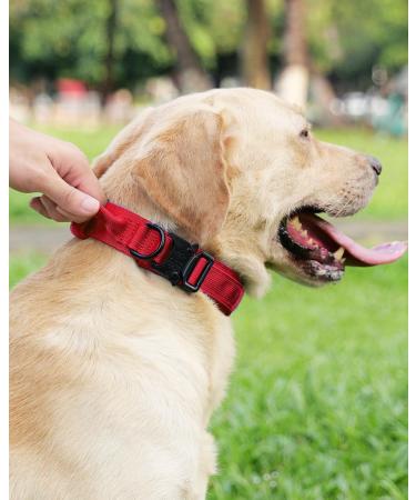 Joytale Tactical Dog Collar for Large Dogs | Durable with Handle & QR Code Tag | Premium Red Dog Collar - International Shipping Available - Buy Online on SooperMarket.com