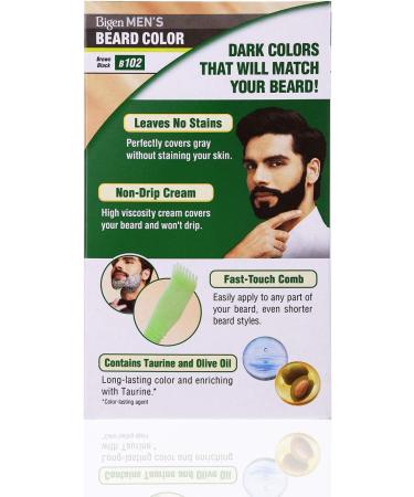 Bigen Men's Beard Color | Ammonia-Free with Aloe Extract & Olive Oil - 102 Brown Black | 1 Count - Buy Online on SooperMarket.com