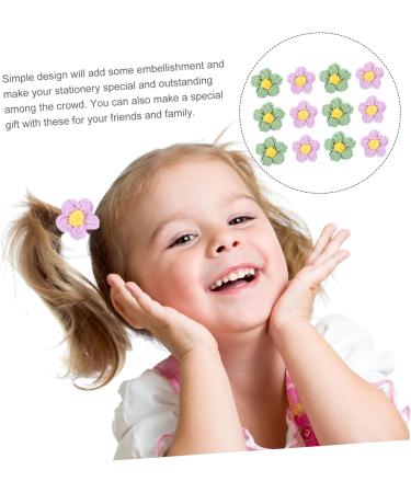 EXCEART 2pcs 1 12pcs Clothing Accessories Knitted Flower Charm Child Crochet Hair Accessories Yarn Purple Greenx2pcs 5X5X1CMx2pcs - Buy Online on SooperMarket.com