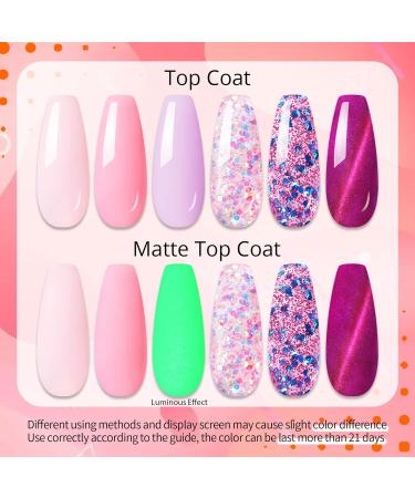 Ur Sugar PolyGel Set - Cat Eye Magnet Poly Extension Gel | 6 Colors 15ml | Pink Glitter Shines in the Dark - Nail Extension Builder Gel - Buy Online on SooperMarket.com