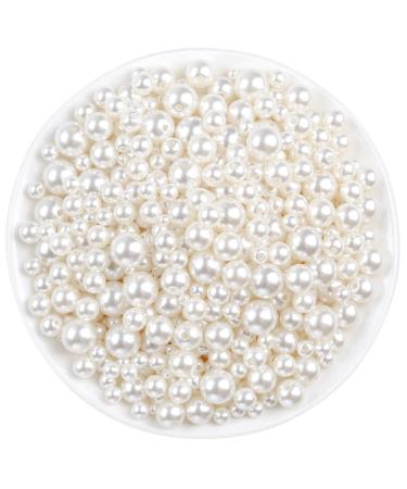 Pearl Beads  Anezus 800pcs Ivory Pearl Craft Beads Loose Pearls for Jewelry Making  Crafts  Decoration and Vase Filler (Assorted Sizes) Various Sizes