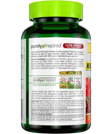 Purely Inspired Garcinia Cambogia Gummies - 50 Fruit Burst Gummies for Weight Loss & Energy - Buy Online on SooperMarket.com