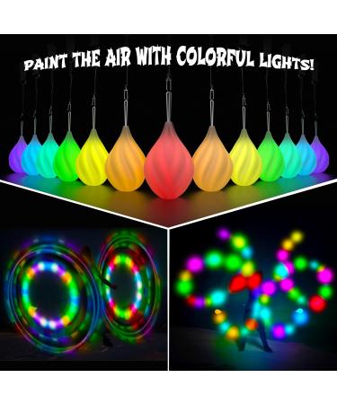 LED POI Balls Set - Beginner & Professional Juggling with Rainbow Colors & Strobe Effect | Premium Light POI Balls for Kids & Adults - Buy Online on SooperMarket.com