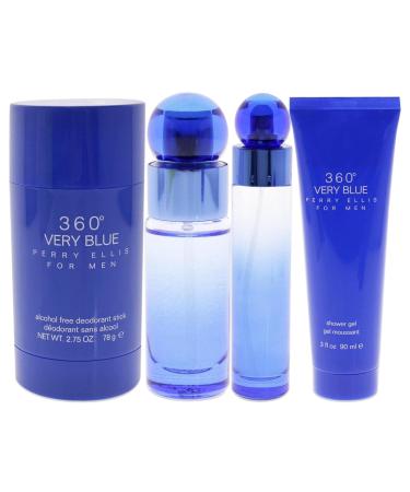 Perry Ellis 360 Very Blue For Men 4 PCS Eau De Toilette Gift Set 0.85 Fl Oz (Pack of 4) - Buy Online on SooperMarket.com