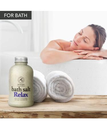 Relaxing Bathing Salt 600g - Sea Salt with Lavender & Sage Oil for Sleep Stress Relief and Aromatherapy - Best Body Care & Wellness Solution - Buy Online on SooperMarket.com