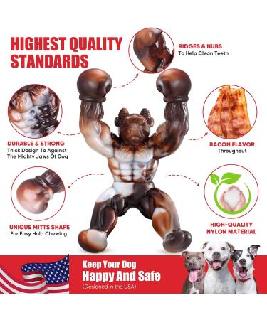 Zinbo Indestructible Dog Toys for Aggressive Chewers - Dark Brown, Medium/Large Breed - Buy Online on SooperMarket.com