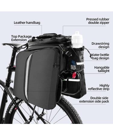 ROCKBROS Waterproof Carbon Leather Bike Rack Trunk Bag - Rear Seat Cargo Pannier Handbag - Buy Online on SooperMarket.com