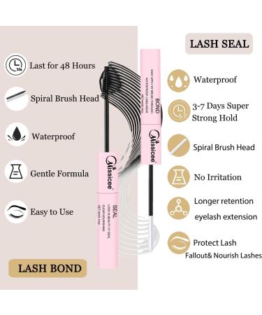 Missicee 2 in 1 Bond and Seal Lash Glue for DIY Cluster Lashes - Super Strong Hold, Latex-Free, Waterproof Formula for Sensitive Eyes | 72Hr Hold - Buy Online on SooperMarket.com
