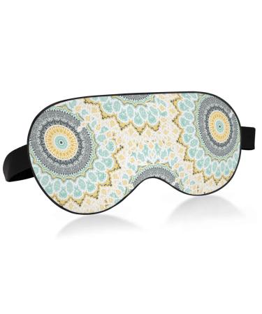 Haskirky Light Blocking Eye Mask Breathable and Adjustable Adult Men and Women Travel on Business Trips Yoga Meditation Light Smooth Comfortable Eye Mask Office Deep Sleep Goodies Elegant Mandala