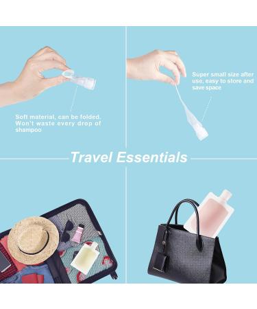 NUTAKI 15-Pack Portable Travel Makeup Packing Bags | Refillable & Leakproof Toiletries Containers with Labels | TSA Approved Sub Bags for Fluids - Buy Online on SooperMarket.com