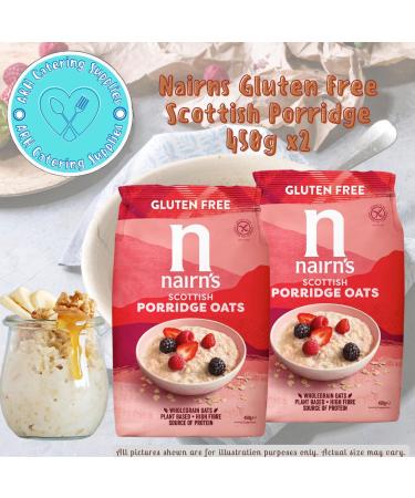 x2 Nairn's Gluten Free Real Porridge Oats 450g - The Ultimate Organic Gluten-Free Breakfast Experience - Buy Online on SooperMarket.com