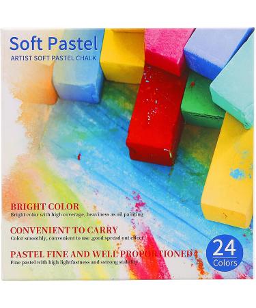 LOONENG Non-Toxic Soft Pastels Chalk - 24 Assorted Colors for Crafts, Drawing, Blending, Shading - Buy Online on SooperMarket.com