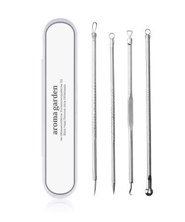 Blackhead Remover Comedone Squeezer Set Blackhead Remover Pore Cleanser Facial Cleansing Pimples Acne Whiteheads Blackhead Remover Kit with Box of 4