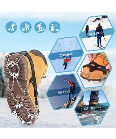 Henoty 19-Spikes Ice Cleats for Hiking Boots - Snow Grips for Women, Men, and Kids | Safe Traction for Hiking, Fishing, Climbing, and Mountaineering - Buy Online on SooperMarket.com