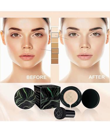 Verdant Touch Face Makeup Foundation Air Cushion BB Cream Foundation with Mushroom Sponge Long Lasting Concealer Tone Up Moisturizing CC Cream Ivory Color - Buy Online on SooperMarket.com