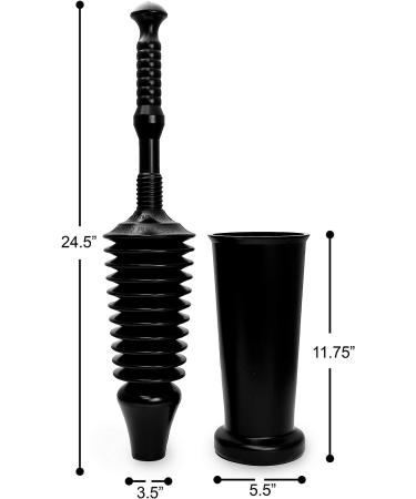 Master Plunger MP1600-TB 1.6 Gallon Low Flush Toilet Plunger with Funnel Nose Design and Tall Bucket - Black - Buy Online on SooperMarket.com
