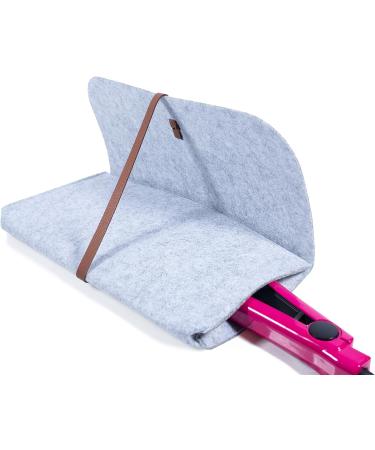 Glamza Hair Straightener Mat & Pouch - Made from Heat Resistant Safety Felt - Ideal for Home & Travel (Light Grey (Pouchy)) - Buy Online on SooperMarket.com