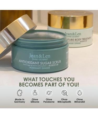 Jean & Len Antioxidant Sugar Scrub - Rosemary & Ginger | Paraben-Free Silicone-Free 200ml | Fragrant Exfoliating Experience - Buy Online on SooperMarket.com