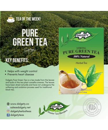 Dalgety Pure Green Herbal Tea 6x40g Cartons (6 Pack) 100% Natural Caffeine Free Tea (Total 108 Teabags) Delicious and Packed with Unique Health Benefits - Buy Online on SooperMarket.com