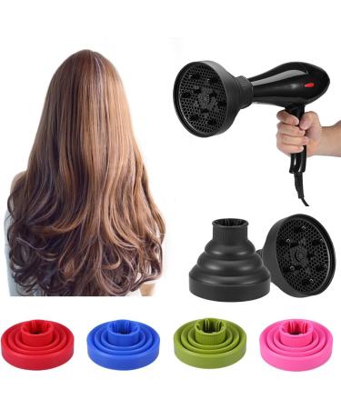 Hair Blower Diffuser Hairdryer Cover Styling Foldable Folding Collapsible Silicone Hairdressing Tool Attachment for Natural Wavy Fine Thick Hair for Home Barbershop Hairdressing Salon(Pink) - Buy Online on SooperMarket.com