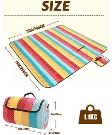 JEAOUIA Waterproof Foldable Picnic Blanket - Large 79x79 inch, 3-Layer Material, Sandproof & Portable - Ideal for Camping, Beach, Park, Travel - Fits 3-6 Adults - Buy Online on SooperMarket.com
