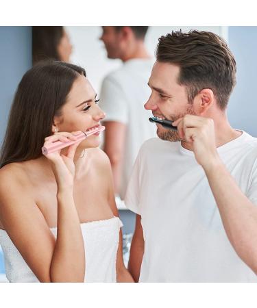 PHYLIAN Sonic Electric Toothbrush 2 Pack for Adults and Kids - High Power Rechargeable Toothbrushes in Black and Pink - 3 Hour Fast Charge for 60 Days - Buy Online on SooperMarket.com