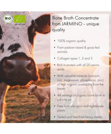 Organic Beef Bone Broth Concentrate (440g) - Grass-fed & Dairy Free | JARMINO - Buy Online on SooperMarket.com