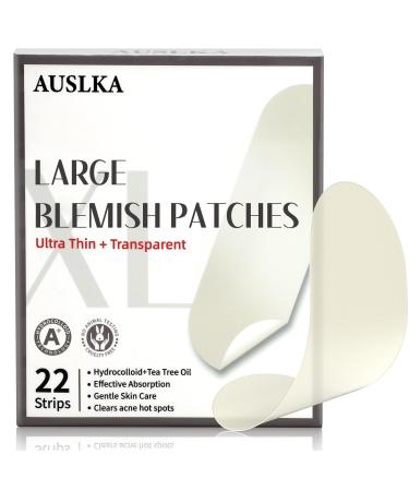 AUSLKA Blemishes Patches - 22 Strips Hydrocolloid Blemishes Dots - Large Blemishes Patch - Blemishes Stickers - Zit Breakouts - Suitable for Larger Area Outbreaks 22 Count (Pack of 1)