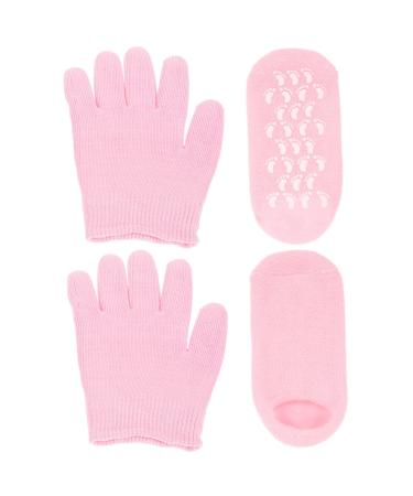 COOLHIYA 1 Set Moisturizing Gloves & Socks spa Gloves Men Essential Oils Hand lotions Men Lotion Hydrating Lotion Mittens for Men Pink Lotion Socks Polyester and Gel Dry Hands Man