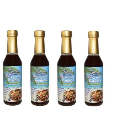 Coconut Secret Coconut Aminos (4 Pack) - 8 fl oz - Low Sodium Soy Sauce Alternative, Low-Glycemic - Organic, Vegan, Non-GMO, Gluten-Free, Kosher - Keto, Paleo - 192 Total Servings