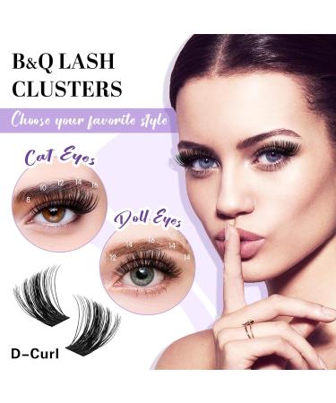 Lash Clusters 208 PCS D Curl Volume Individual Eyelash Extensions Kit - Soft Wispy False Lashes - DIY Lash Extensions 8-16mm - Comfortable Band - Pack of 1 - Buy Online on SooperMarket.com