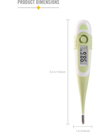 MABIS 9-Second Waterproof Digital Thermometer | Flexible Tip for Fast Readings | Oral, Rectal, Underarm | Babies, Children, Adults | Green - Buy Online on SooperMarket.com