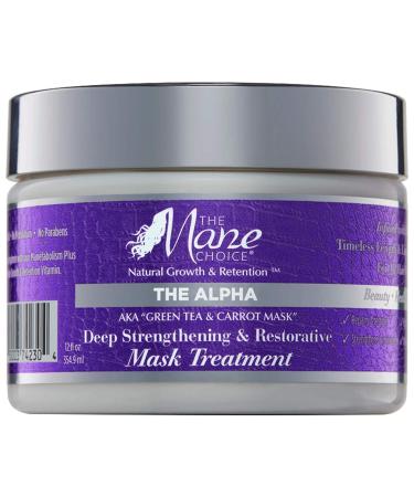 The Mane Choice Alpha Green Tea & Carrot Strengthening & Restorative Treatment Hair Mask  12 Ounce Treatment Mask
