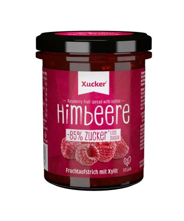 Xucker Raspberry Fruit Spread with Xylitol - Fruity Raspberry Spread with 76% Fruit Content I Vegan & Low Sugar 220g